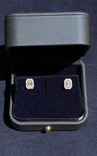 Срібні пусети з муасанітами Emerald Cut 0.5ct 1902-1 фото