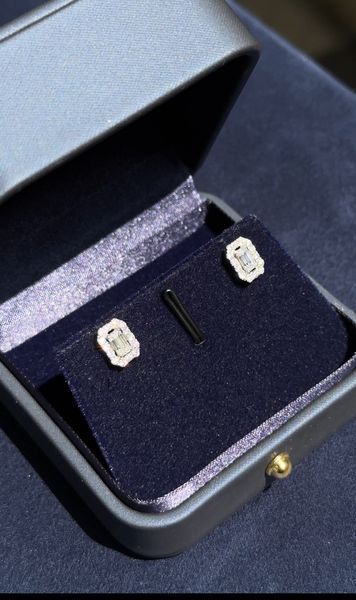 Срібні пусети з муасанітами Emerald Cut 0.5ct 1902-1 фото