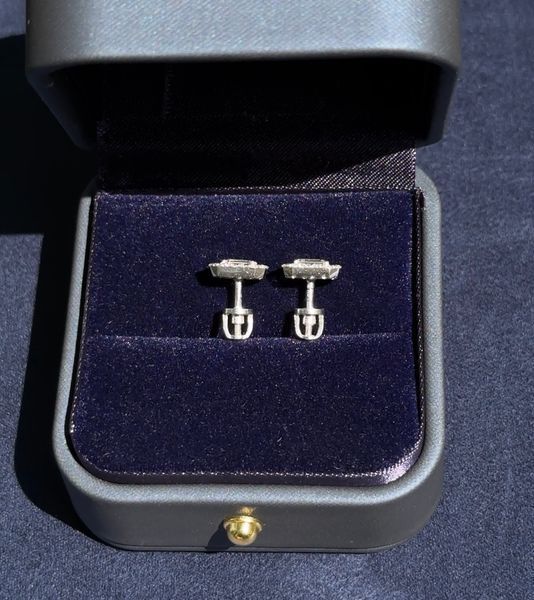 Срібні пусети з муасанітами Emerald Cut 0.5ct 1902-1 фото