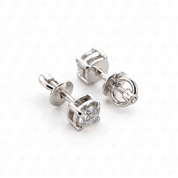 Золоті пусети з муасанітами по 0.5ct 0012-2 фото